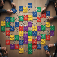 Das Bild zeigt ein Legebild aus Misterykarten.