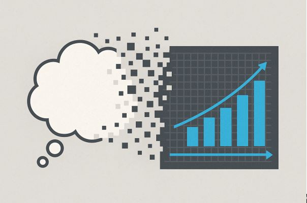Digitale Unterstützung zur Strukturierung der eigenen Gedanken Das Bild zeigt eine Sprechblase, die mit einem Diagramm verschmilzt. Titel: Digitale Unterstützung zur Strukturierung der eigenen Gedanken.