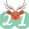 Adventskalender 2018 21 Rentierkopf mit roter Nase und Ziffer 21