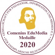 Das Bild zeigt die Medaille von Comenius EduMedia - der neuen Auszeichnung von wb-web.