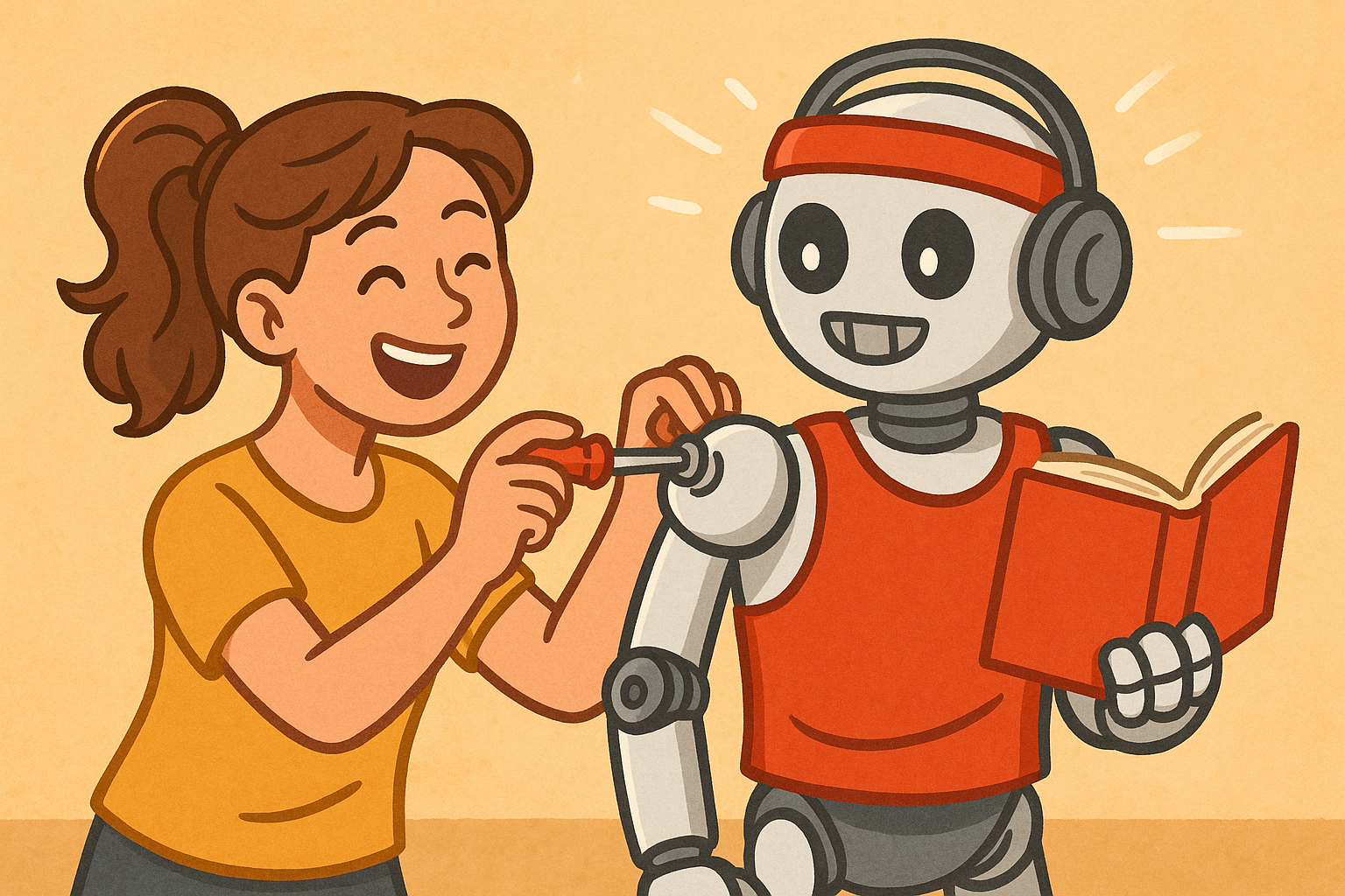 Ein Roboter malt ein Bild