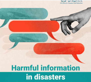 Cover der Publikation "Harmful information in disaster", herausgegeben von United Nations Office for Disaster Risk Reduction