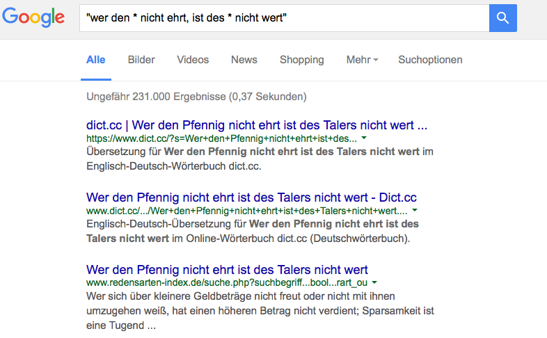 Screenshot einer Google-Suche