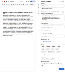 Weiterführende Texterstellung in neuroflash Weiterführende Texterstellung in neuroflash