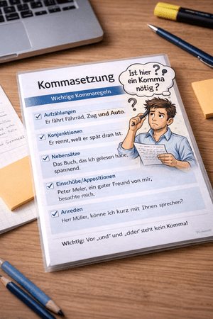 Das Bild zeigt einen Cartoon in einem Lernmatierial