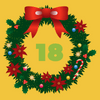 Adventskalender 2018 8 Stechpalmenkranz mit Ziffer 18