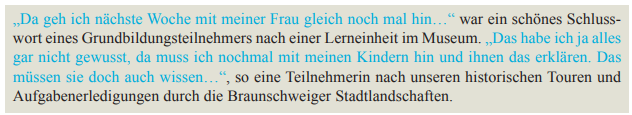 Screenshot eines Zitat eines Teilnehmenden eines Workshops