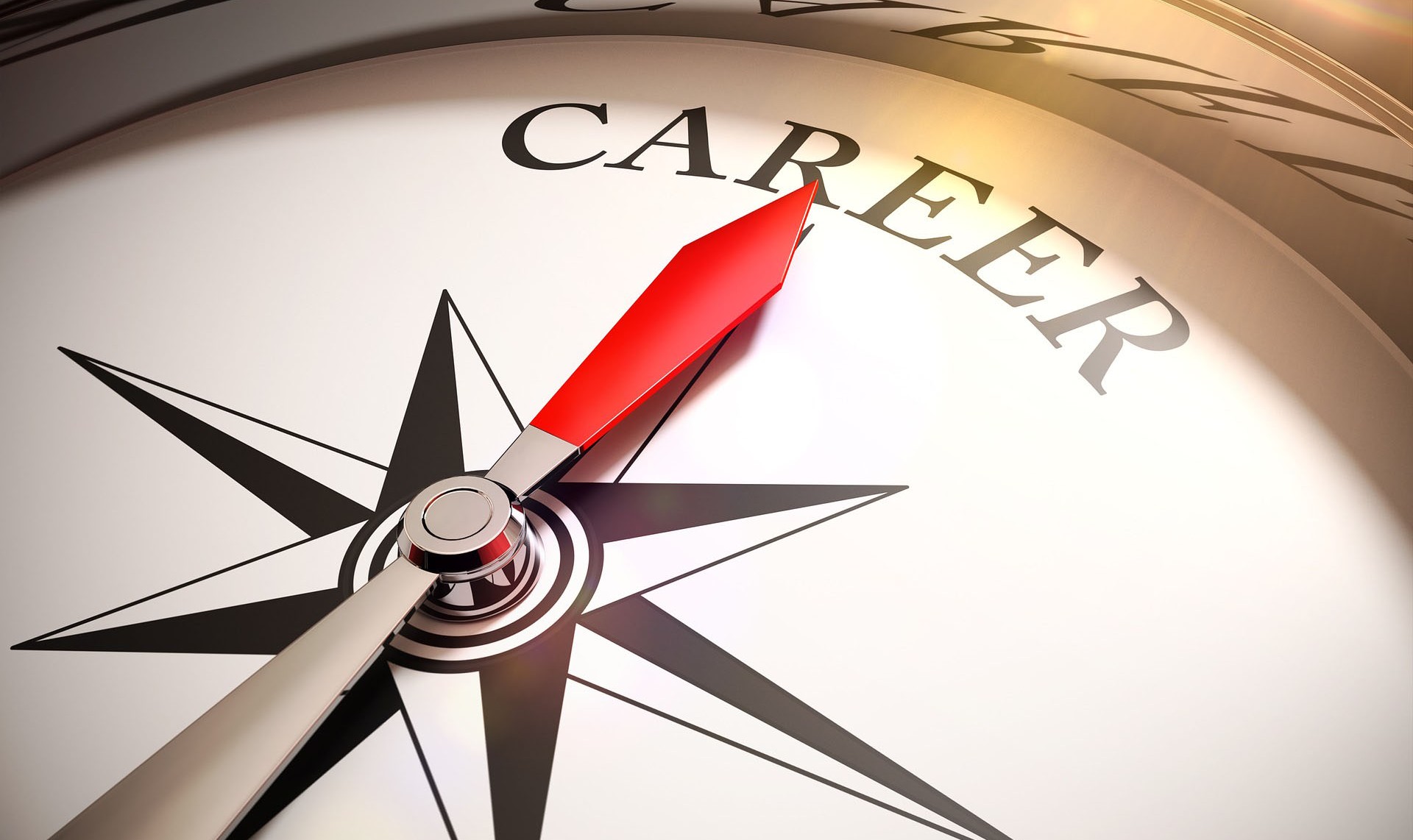 Das Bild zeigt einen Kompass dessen Nadel auf das Wort "Career" zeigt.