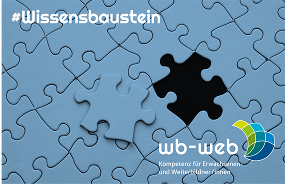 Das Bild zeigt ein Puzzlespiel mit dem Verweis auf Wissensbaustein als Format von wb-web.