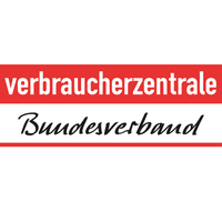 KI-generiertes Bild mit Roboter und Menschen Logo Bundesverband Verbraucherzentrale