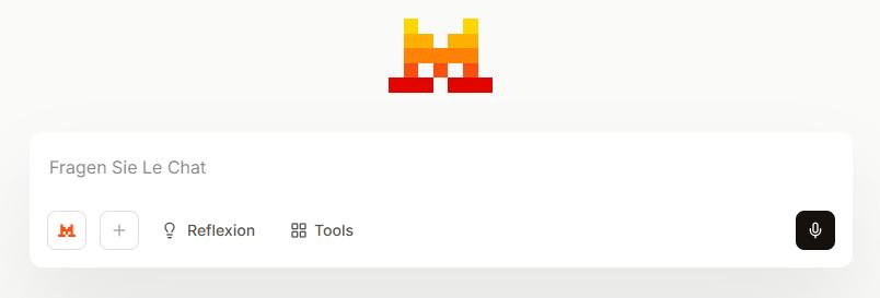 Bildschirmausschnitt von Le Chat von Mistral AI