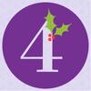 Adventskalender 2018 4 Ziffer Vier mit Stechpalmenblättern