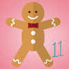 Adventskalender 2018 11 Lebkuchenmann mit Ziffer 11