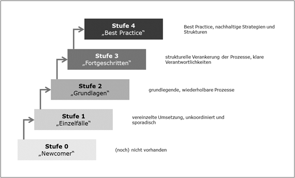 Die Stufen des SHUFFLE-Reifegradmodells
