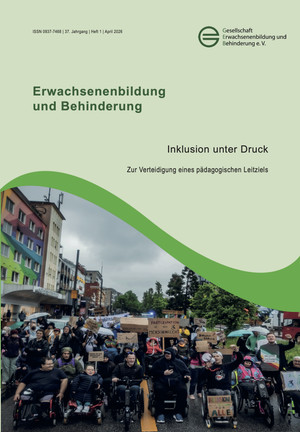 Cover der neuen Zeitschrift Erwachsenenbildung und Behinderung