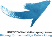 Das Bild das zeigt das Logo des UNESCO-Weltaktionsprogramm "Bildung für nachhaltige Entwicklung".