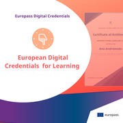 Das Bild zeigt das Europass Logo des Projektes "European Digital Credentials for Learing"
