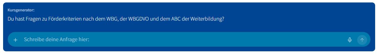 Dialogfeld für Fragen zu Förderkriterien und Rechtsfragen in der Weiterbildung(4M im Sportverein Bildungswerk des LSB RLP, Screenshot nicht unter freier Lizenz)