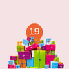 Adventskalender 2018 19 Haufen Geschenkpakete mit Ziffer 19