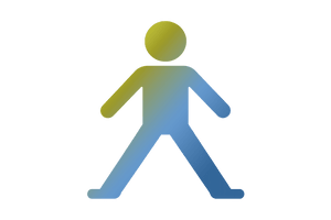 Piktogram: Person mit breitem Stand Piktogram: Person mit breitem Stand