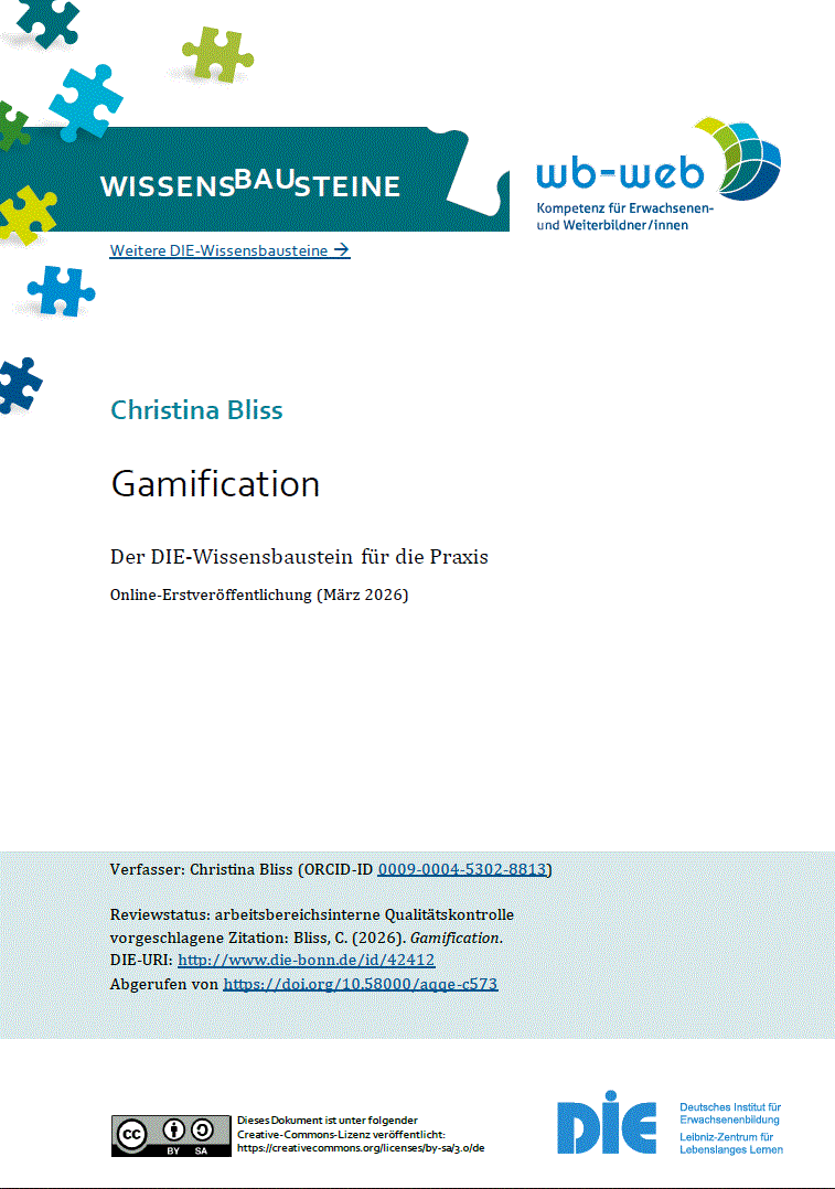 Deckblatt des Wissensbausteins Gamification