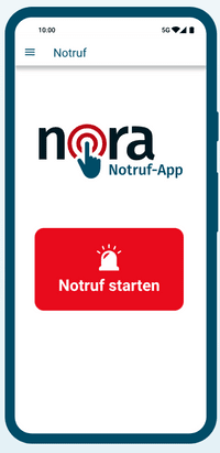 Screenshot der nora Notruf-App
